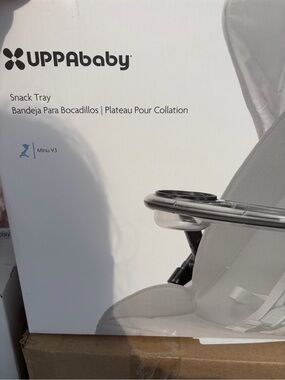 Grey Kids Stroller Snack Tray with Cup Holder